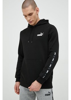 Puma bluza męska kolor czarny z kapturem z aplikacją ze sklepu ANSWEAR.com w kategorii Bluzy męskie - zdjęcie 146530360