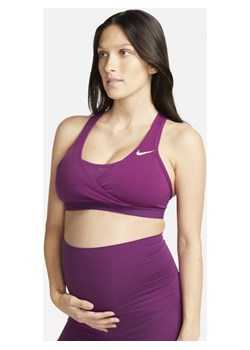 Damski ciążowy stanik sportowy z wkładkami zapewniający średnie wsparcie Nike Swoosh (M) - Fiolet ze sklepu Nike poland w kategorii Bielizna ciążowa - zdjęcie 146543442