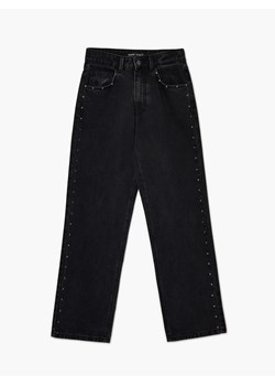 Cropp - Jeansy straight z ozdobnymi nitami - czarny ze sklepu Cropp w kategorii Jeansy damskie - zdjęcie 146549210