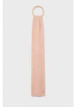 Tommy Hilfiger szalik z domieszką kaszmiru kolor różowy gładki ze sklepu ANSWEAR.com w kategorii Szaliki i chusty damskie - zdjęcie 146576603