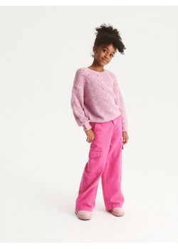 Reserved - Ażurowy sweter - Różowy ze sklepu Reserved w kategorii Swetry dziewczęce - zdjęcie 146578523