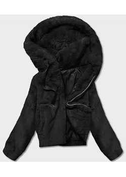 Krótka kurtka damska futro czarna (R8050-1) ze sklepu goodlookin.pl w kategorii Kurtki damskie - zdjęcie 146584263