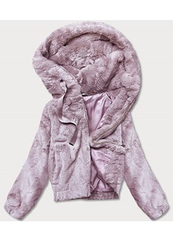 Krótka kurtka damska futro różowa (R8050-81) ze sklepu goodlookin.pl w kategorii Futra damskie - zdjęcie 146584282