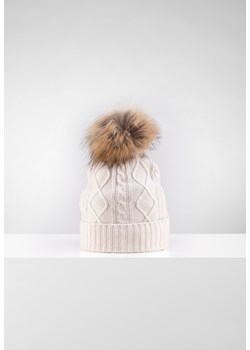 Beżowa czapka z wełny merino i kaszmiru ze sklepu Molton w kategorii Czapki zimowe damskie - zdjęcie 146591664