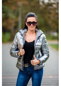 nowość dwustronna zimowa kurtka nancy z drugiej strony futerko kolor metaliczne srebro ze sklepu STYLOWO w kategorii Kurtki damskie - zdjęcie 146626891