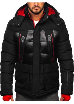 Czarna pikowana kurtka męska zimowa Denley 99527 ze sklepu Denley w kategorii Kurtki męskie - zdjęcie 146629282