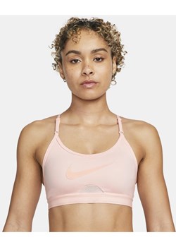 Damski stanik sportowy z grafiką i wkładkami zapewniający lekkie wsparcie Nike Indy - Różowy ze sklepu Nike poland w kategorii Biustonosze - zdjęcie 146639564