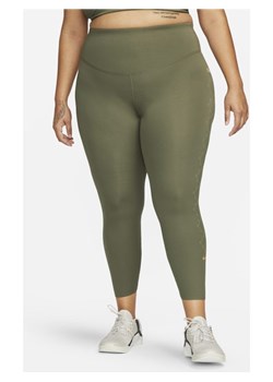 Damskie legginsy 7/8 ze średnim stanem Nike One Luxe (duże rozmiary) - Zieleń ze sklepu Nike poland w kategorii Spodnie damskie - zdjęcie 146639603