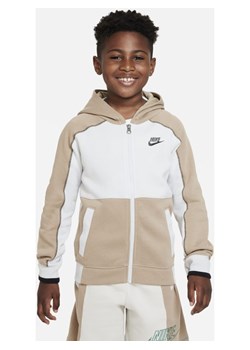 Bluza z kapturem i zamkiem na całej długości dla dużych dzieci (chłopców) Nike Sportswear - Brązowy ze sklepu Nike poland w kategorii Bluzy chłopięce - zdjęcie 146639670