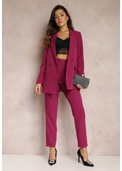Fuksjowe Spodnie Cygaretki High Waist Molfi ze sklepu Renee odzież w kategorii Spodnie damskie - zdjęcie 146661230