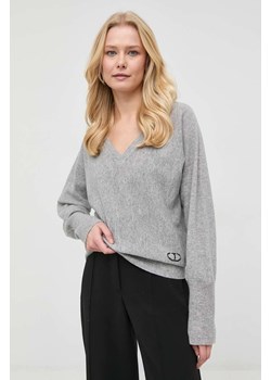Twinset sweter wełniany damski kolor szary lekki ze sklepu ANSWEAR.com w kategorii Swetry damskie - zdjęcie 146688591
