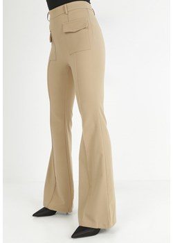 Beżowe Spodnie Dzwony High Waist Yave ze sklepu Born2be Odzież w kategorii Spodnie damskie - zdjęcie 146692930