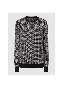Sweter ze wzorem z logo ze sklepu Peek&Cloppenburg  w kategorii Swetry męskie - zdjęcie 146699683