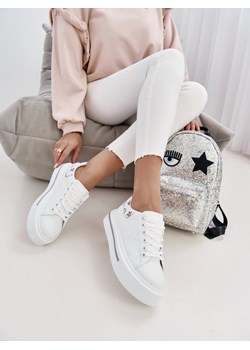 Sneakersy Royal White Białe ze sklepu Lisa Mayo w kategorii Trampki damskie - zdjęcie 146702630