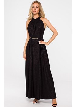 Suknia maxi z dekoltem typu halter w kolorze czarnym M721, Kolor czarny, Rozmiar uniwersalny, MOE ze sklepu Primodo w kategorii Sukienki - zdjęcie 146703462