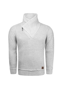 Sweter męski z kominem jasno-szary Recea ze sklepu Recea.pl w kategorii Swetry męskie - zdjęcie 146731444