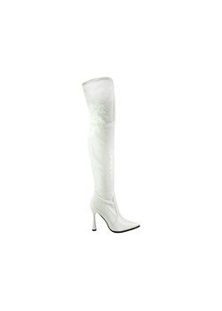 Białe matowe długie kozaki za kolano ze sklepu Kokietki w kategorii Kozaki damskie - zdjęcie 146737864
