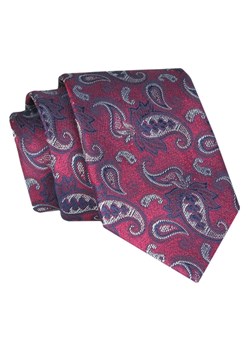 Męski Krawat - Bordo, Duży Wzór Paisley - Angelo di Monti  KRADM1921 ze sklepu JegoSzafa.pl w kategorii Krawaty - zdjęcie 146748300
