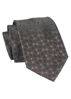 Męski Krawat - Brązowy w Groszki - Angelo di Monti  KRADM1964 ze sklepu JegoSzafa.pl w kategorii Krawaty - zdjęcie 146748314