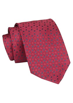 Męski Krawat - Czerwony, Drobny Groszek - Angelo di Monti  KRADM1951 ze sklepu JegoSzafa.pl w kategorii Krawaty - zdjęcie 146748332