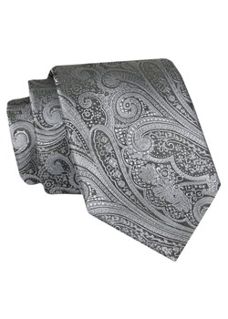 Męski Krawat - Grafitowy, Wzór Orientalny - Angelo di Monti  KRADM1963 ze sklepu JegoSzafa.pl w kategorii Krawaty - zdjęcie 146748340