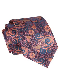 Męski Krawat - Odcienie Miedzi, Duży Wzór - Angelo di Monti  KRADM1965 ze sklepu JegoSzafa.pl w kategorii Krawaty - zdjęcie 146748382