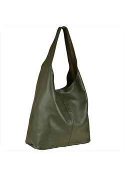 Torebka worek skórzana zielona oliwka shopper ze sklepu melon.pl w kategorii Torby Shopper bag - zdjęcie 146769941