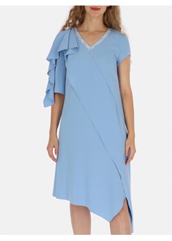 Błękitna asymetryczna sukienka Potis&Verso Twist ze sklepu Eye For Fashion w kategorii Sukienki - zdjęcie 146771052