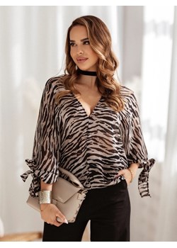 Koszula Manolo Zebra Beżowa ze sklepu Lisa Mayo w kategorii Bluzki damskie - zdjęcie 146786000