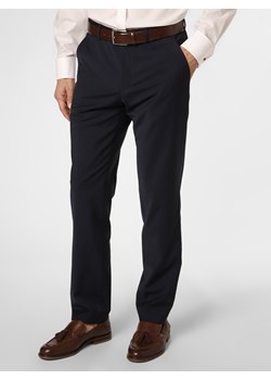 BOSS Męskie spodnie od garnituru modułowego Mężczyźni Regular Fit wełna ze strzyży granatowy jednolity ze sklepu vangraaf w kategorii Spodnie męskie - zdjęcie 146792124