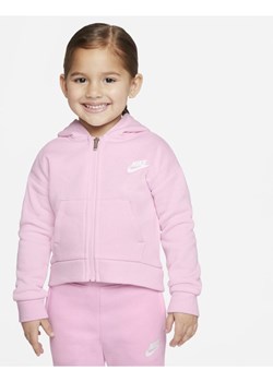 Bluza z kapturem i zamkiem na całej długości dla maluchów Nike - Różowy ze sklepu Nike poland w kategorii Bluzy dziewczęce - zdjęcie 146819410