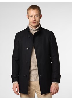 Finshley & Harding London Płaszcz męski Mężczyźni Wełna granatowy jednolity ze sklepu vangraaf w kategorii Płaszcze męskie - zdjęcie 146830311