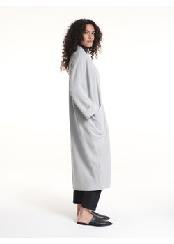 Reserved - Dzianinowy płaszcz - Jasny szary ze sklepu Reserved w kategorii Płaszcze damskie - zdjęcie 146930250