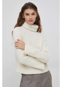 Polo Ralph Lauren sweter wełniany kapsuła Creamy Dreamy damski kolor beżowy ciepły z golfem ze sklepu ANSWEAR.com w kategorii Swetry damskie - zdjęcie 146933154
