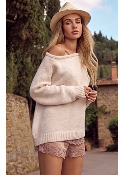 Klasyczny sweter oversize w kolorze beżowym Mirra, Kolor beżowy, Rozmiar Oversize, KAMEA ze sklepu Primodo w kategorii Swetry damskie - zdjęcie 146955320