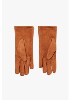 Rękawiczki z dżetami brązowe ze sklepu Moodo.pl w kategorii Rękawiczki damskie - zdjęcie 146993363