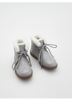 Reserved - Sznurowane botki - ciemnoszary ze sklepu Reserved w kategorii Buty zimowe dziecięce - zdjęcie 147037651