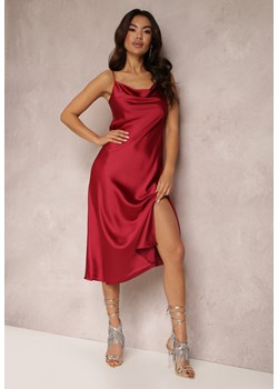 Czerwona Sukienka Satynowa na Cienkich Ramiączkach Ilia ze sklepu Renee odzież w kategorii Sukienki - zdjęcie 147078910
