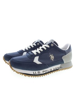 Skórzane sneakersy "Cleef" w kolorze niebiesko-szarym ze sklepu Limango Polska w kategorii Buty sportowe męskie - zdjęcie 147090290