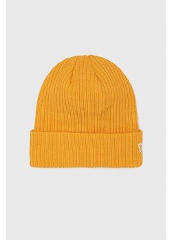 New Era czapka kolor żółty z grubej dzianiny ze sklepu ANSWEAR.com w kategorii Czapki zimowe męskie - zdjęcie 147145440