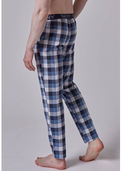 Spodnie męskie do spania w kratę Skiny niebieskie 080511 ze sklepu piubiu_pl w kategorii Piżamy męskie - zdjęcie 147157863