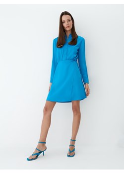 Mohito - Niebieska sukienka mini z długim rękawem - Turkusowy ze sklepu Mohito w kategorii Sukienki - zdjęcie 147163591