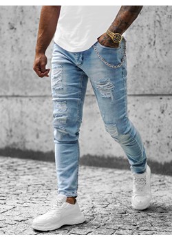 Spodnie jeansowe męskie jasno-niebieskie OZONEE E/5604/02 ze sklepu ozonee.pl w kategorii Jeansy męskie - zdjęcie 147210423