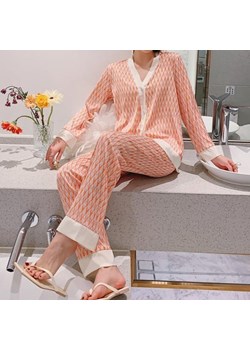 Wzorzysta piżama damska - Beżowy / S ze sklepu Maybella.pl w kategorii Piżamy damskie - zdjęcie 147235214
