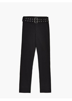 Cropp - Czarne spodnie z paskiem - czarny ze sklepu Cropp w kategorii Spodnie damskie - zdjęcie 147244174