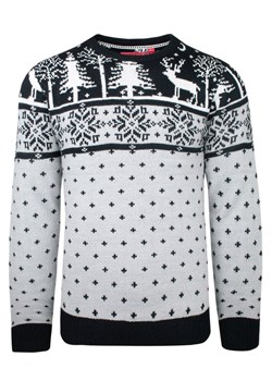 Świąteczny Sweter w Norweski Wzór - Brave Soul SWBRSAW22FEZZIWIsilvergrey ze sklepu JegoSzafa.pl w kategorii Swetry męskie - zdjęcie 147282120