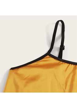 Klasyczna piżama damska z krótkim topem - Żółty / S ze sklepu Lovita.pl w kategorii Piżamy damskie - zdjęcie 147288402
