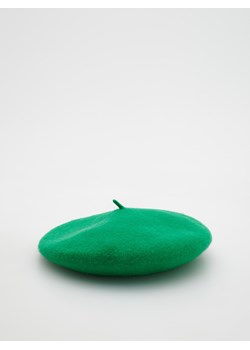 Reserved - Wełniany beret - Zielony ze sklepu Reserved w kategorii Berety damskie - zdjęcie 147338780