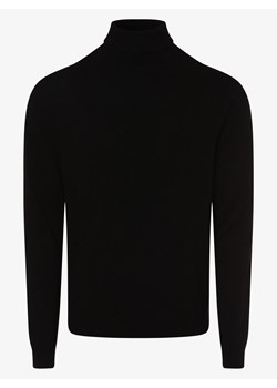 Finshley & Harding Męski sweter z mieszanki kaszmiru i jedwabiu Mężczyźni Jedwab czarny jednolity ze sklepu vangraaf w kategorii Swetry męskie - zdjęcie 147339372