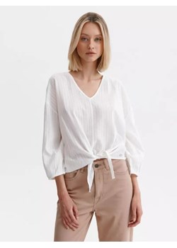 Bluzka damska z bufiastymi rękawami i z wiązaniem z przodu ze sklepu Top Secret w kategorii Bluzki damskie - zdjęcie 147431091